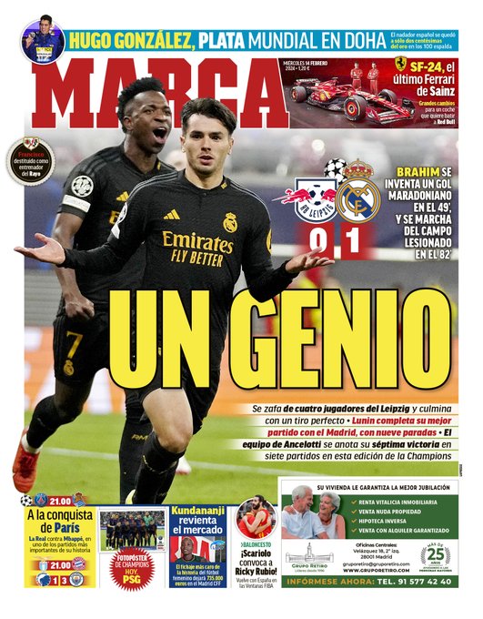 Real Madrid's victory against Leipzig